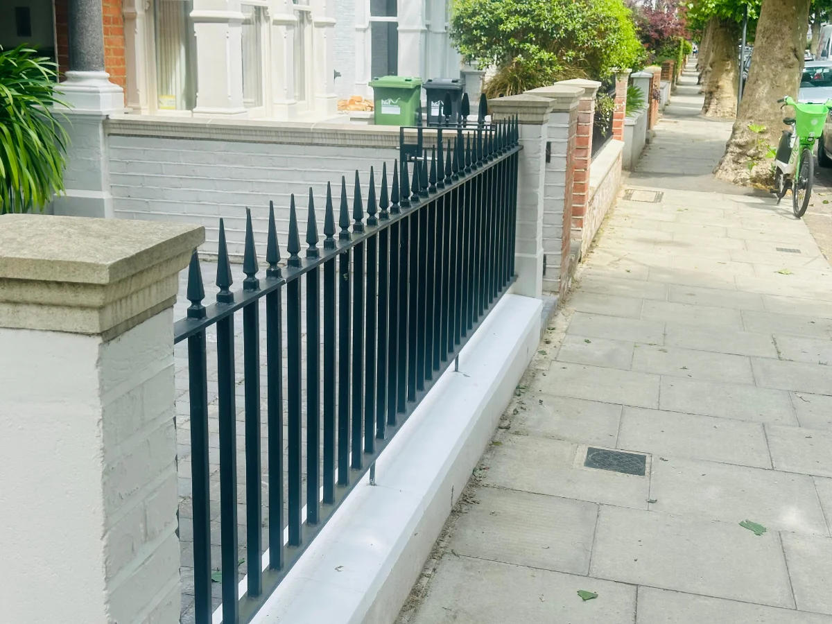 Metal fence railings